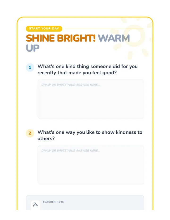 Respect Warm Up Activity