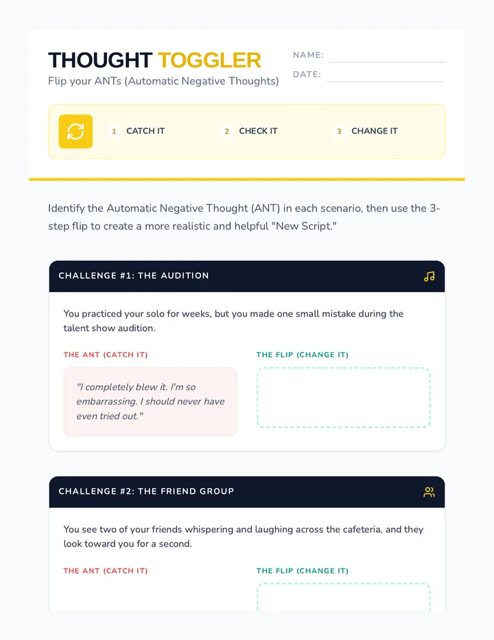 Thought Toggler Worksheet