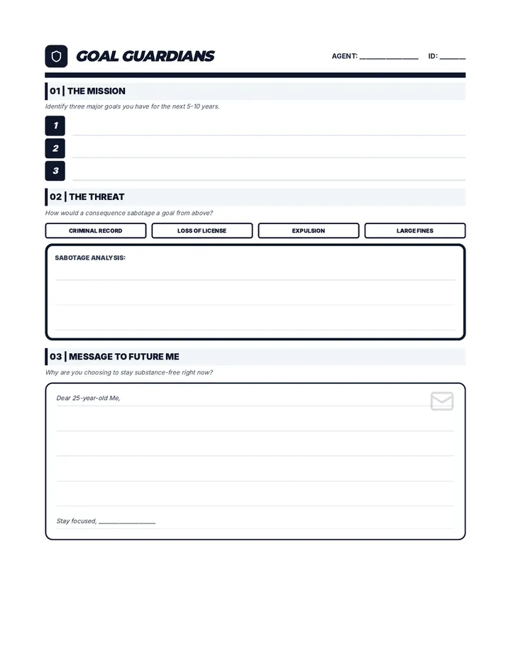 Goal Guardians Worksheet