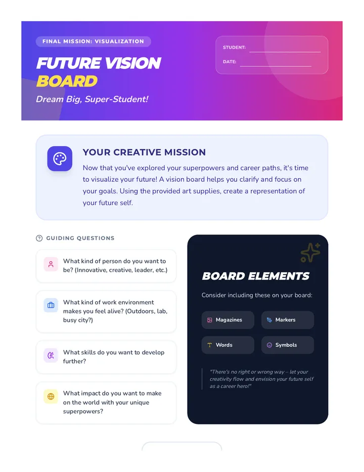 My Future Vision Board Prompt Cool Down