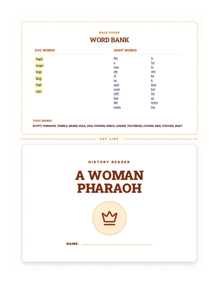 Hatshepsut Decodable Reader Document Slice