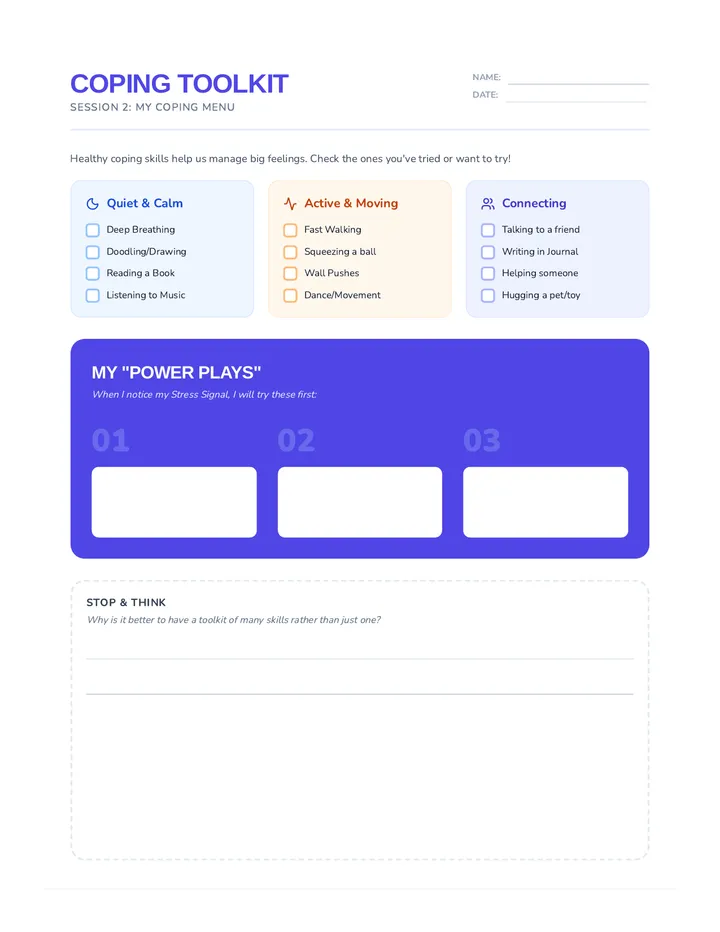 Coping Toolkit Worksheet