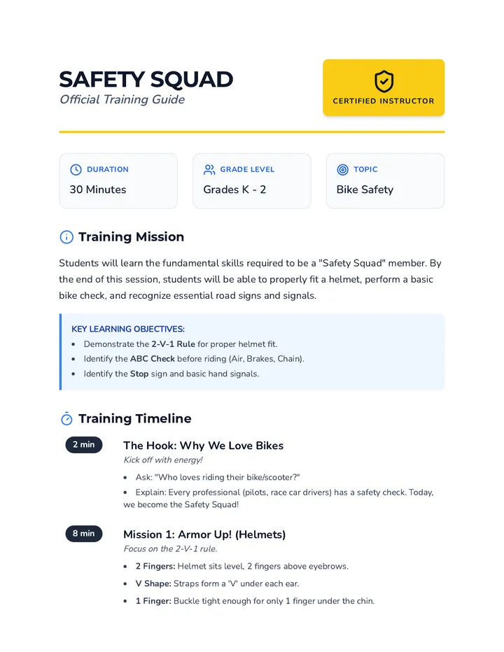 Safety Squad Teacher Guide