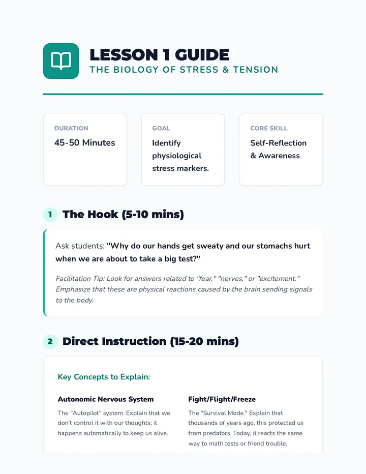 Stress Teacher Guide