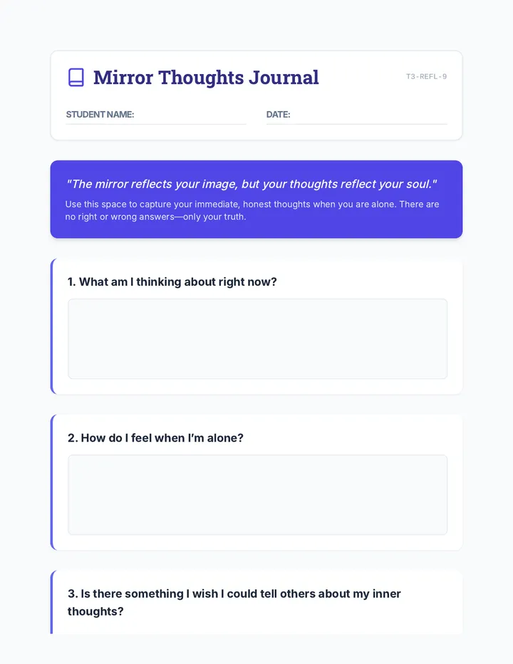 Mirror Thoughts Prompt Journal