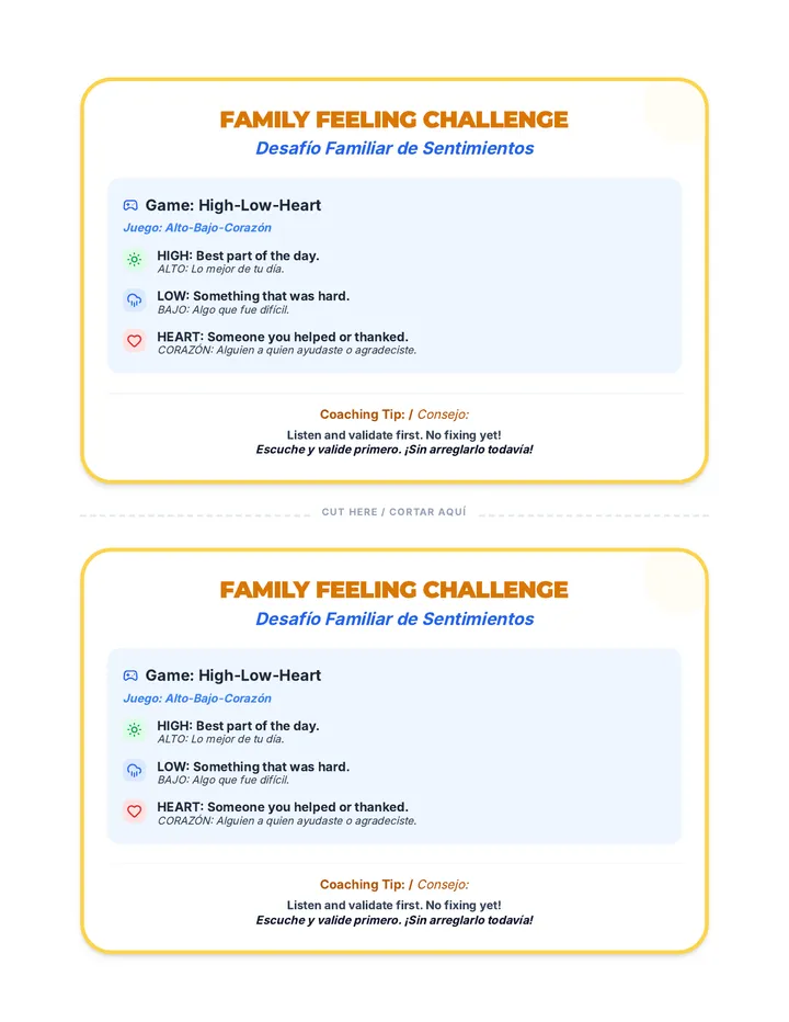 Family Feelings Activity Card