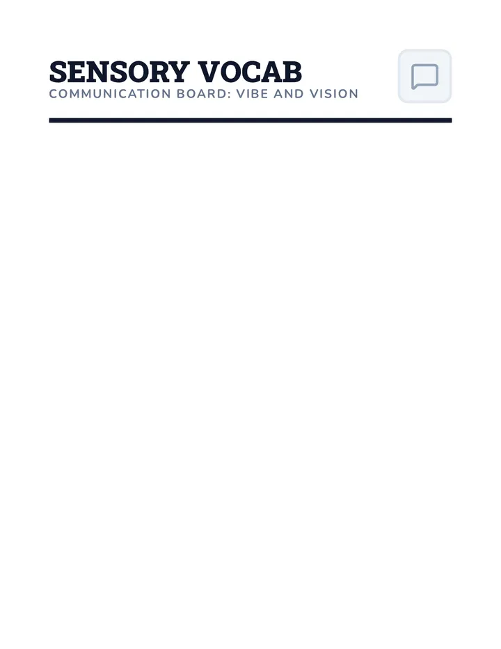 Sensory Vocab Board