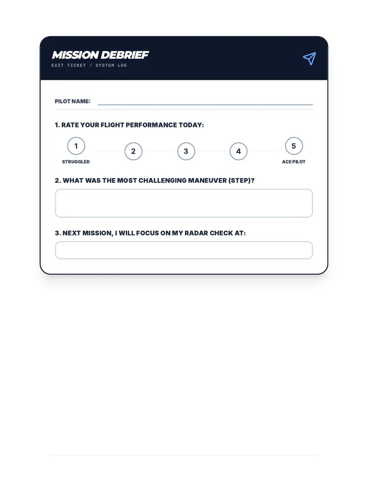 Mission Debrief Exit Ticket