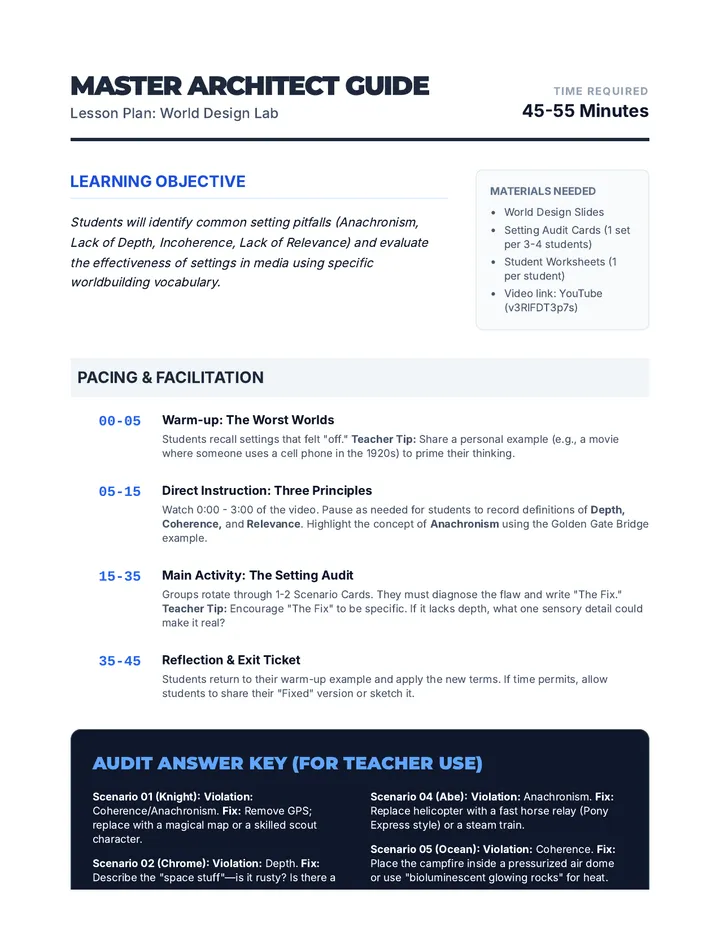 World Design Teacher Guide
