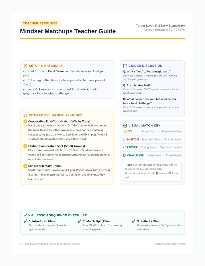 Teacher Facilitation Guide and Key