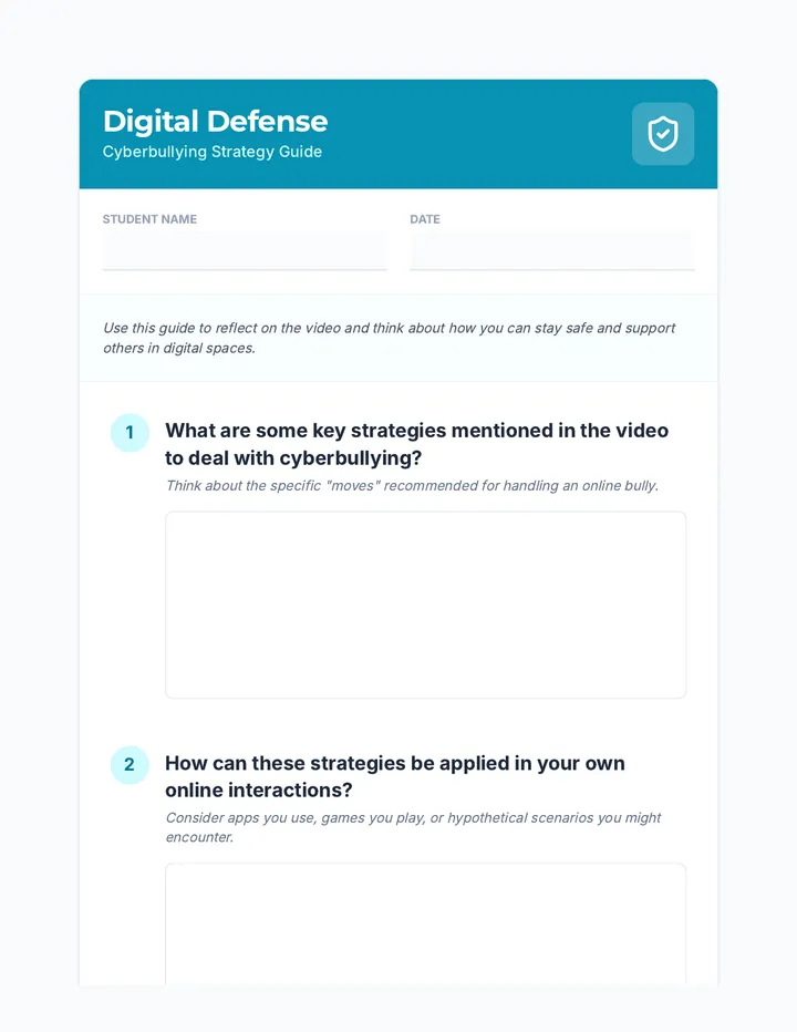 Digital Defense Discussion Worksheet