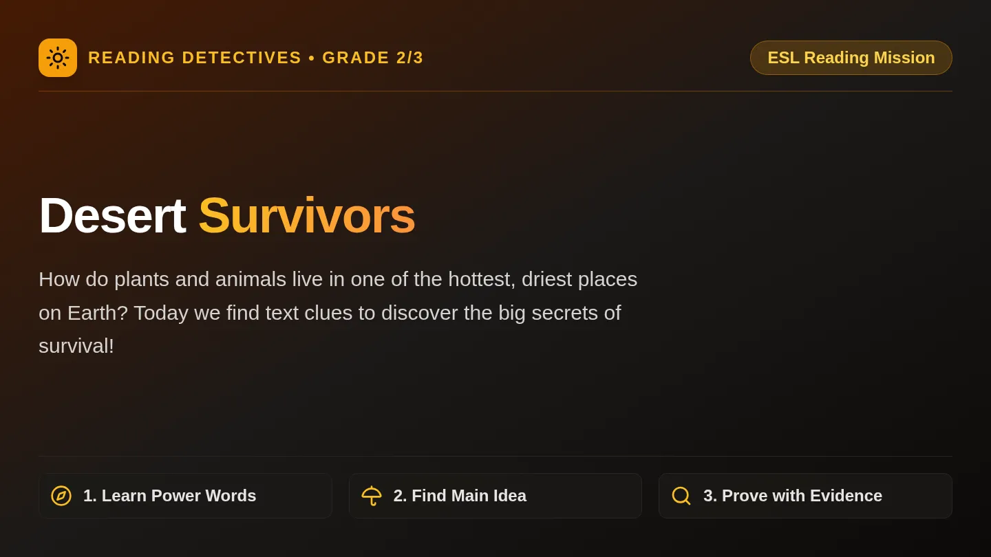 Desert Survivors Teaching Slides
