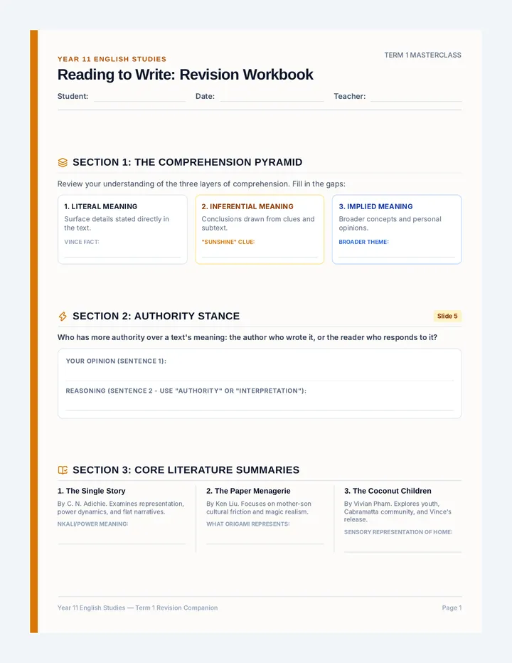 Term Revision Workbook