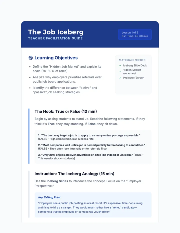 Iceberg Teacher Guide