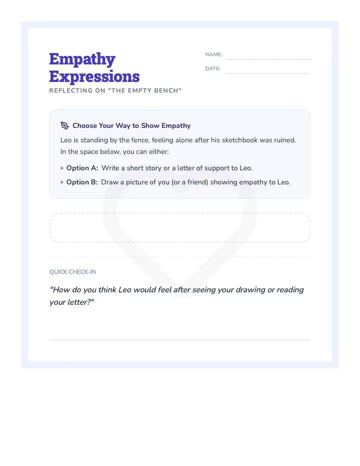 Empathy Expressions Worksheet