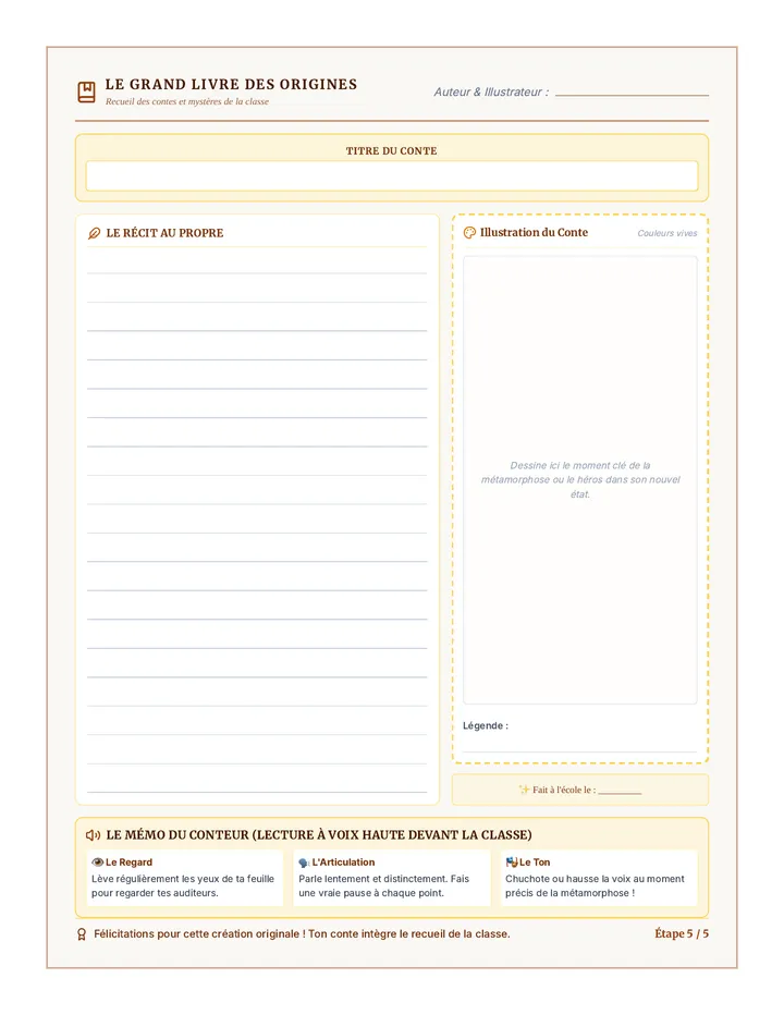Grand Livre Recueil Gabarit