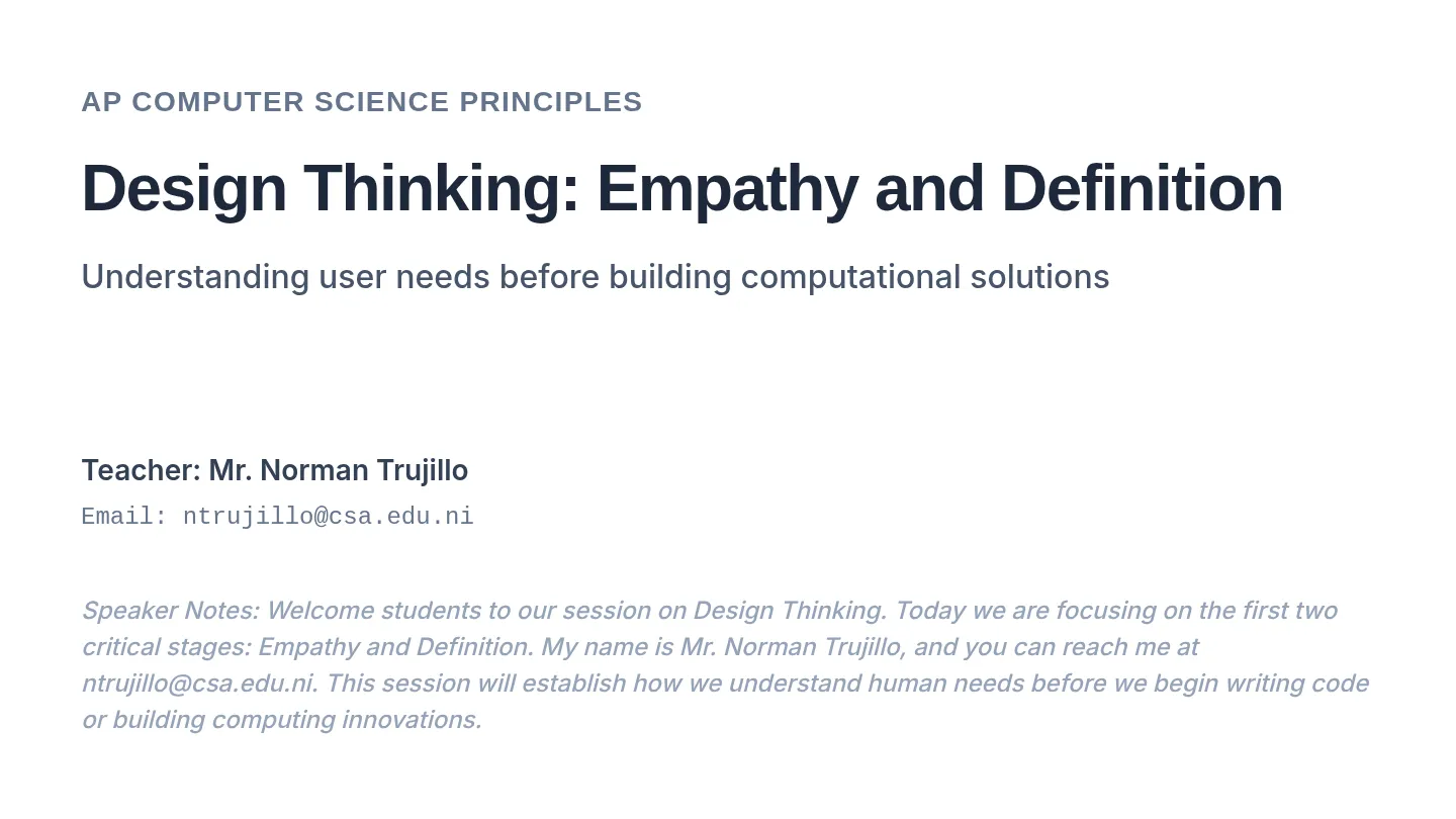 Design Thinking Presentation Slides