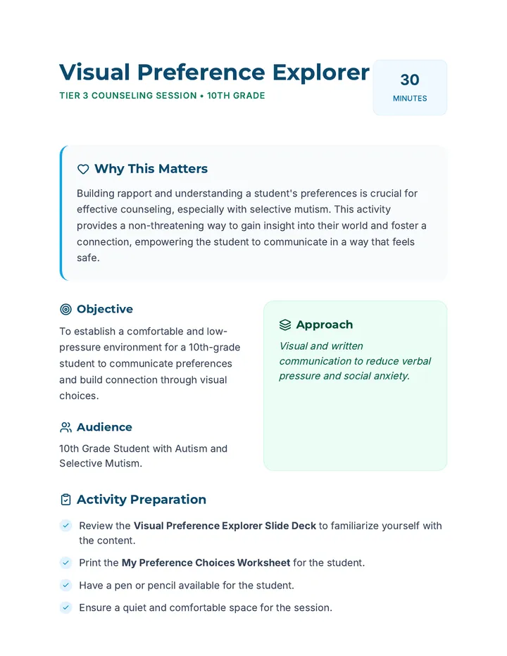 Visual Preference Lesson Plan