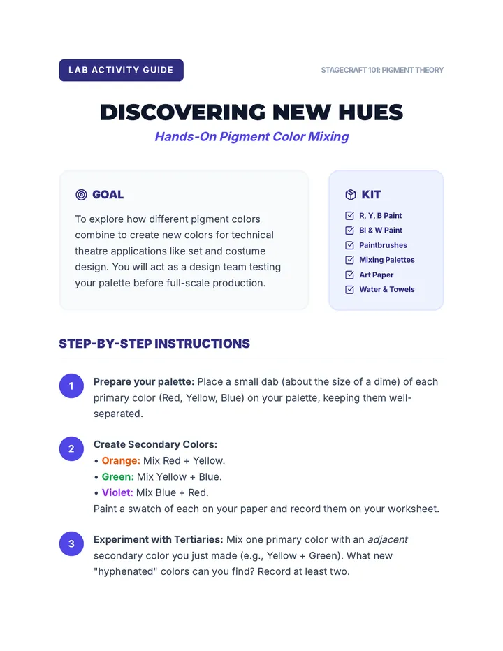 Hands-On Pigment Activity Guide