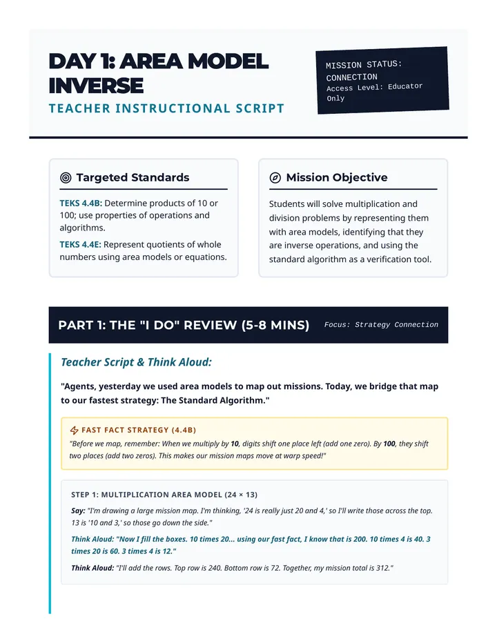 Day 1 Teacher Script