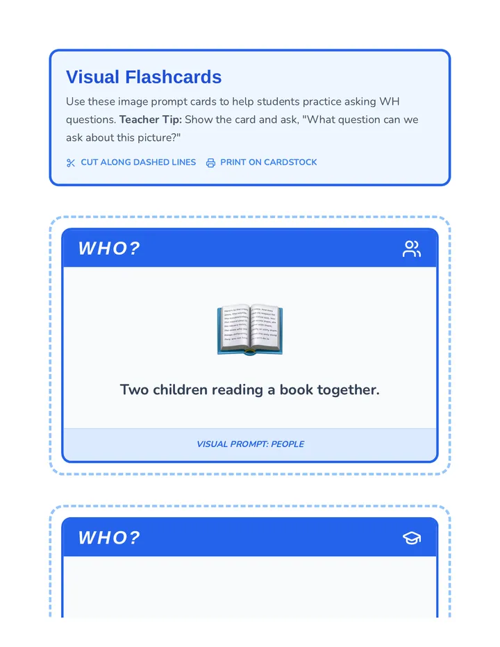Visual Flashcards Activity
