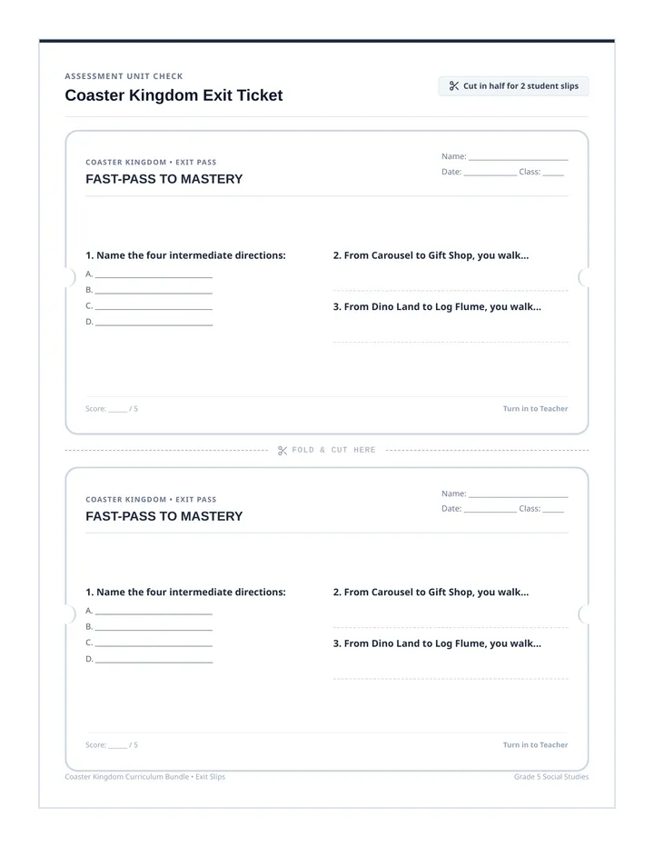 Park Pathfinders Exit Ticket