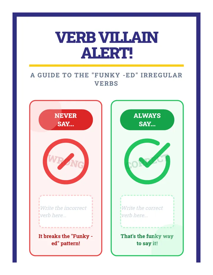 Verb Villain Poster Template