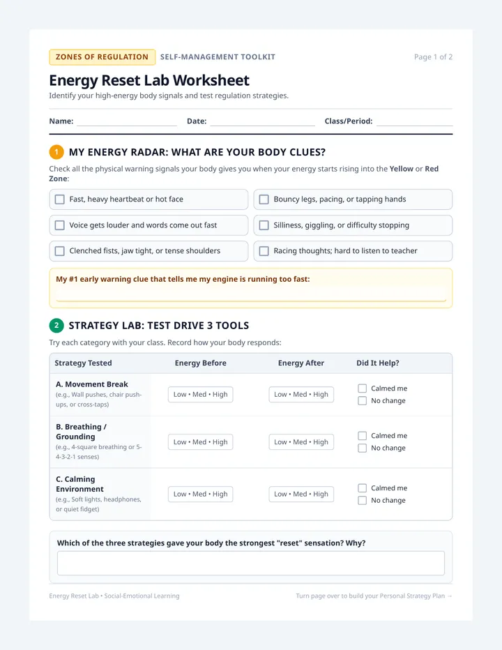 Energy Toolkit Worksheet