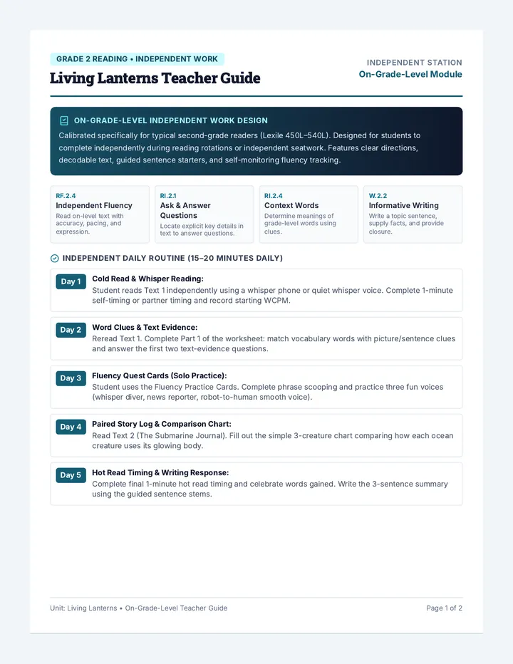 Living Lanterns Teacher Guide