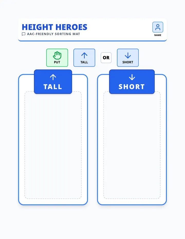 Height Heroes AAC Sorting Mat