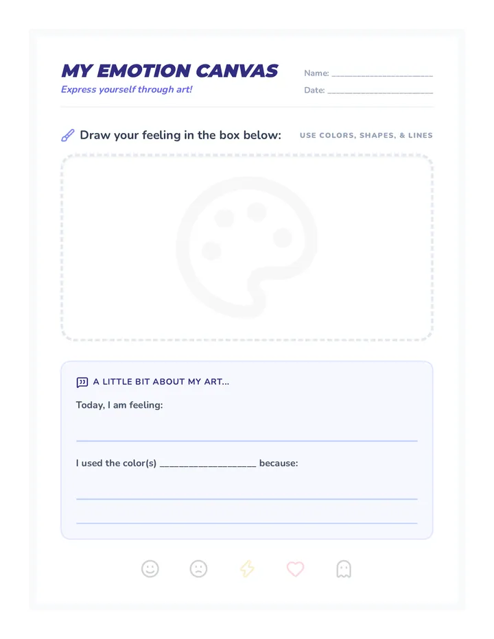 My Emotion Canvas Worksheet