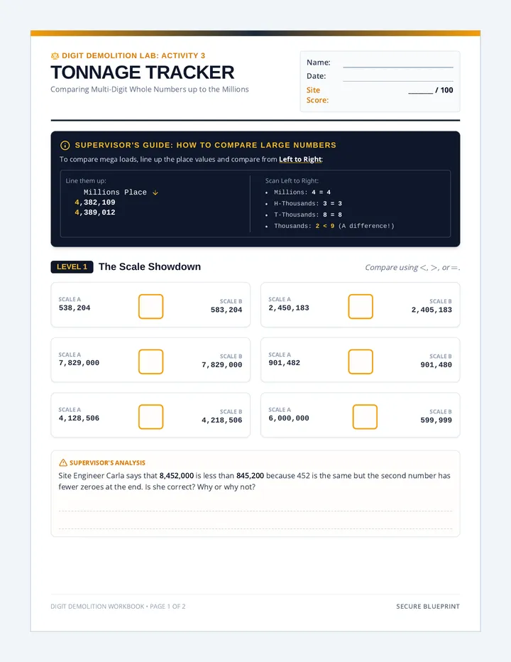 Tonnage Tracker Worksheet