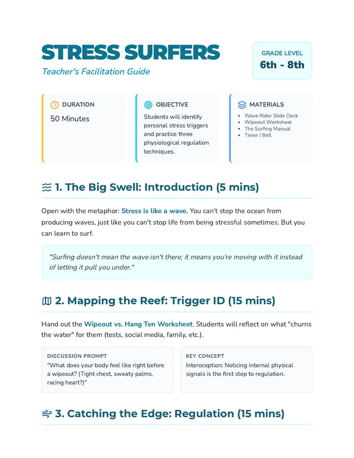 Stress Surfers Teacher Guide