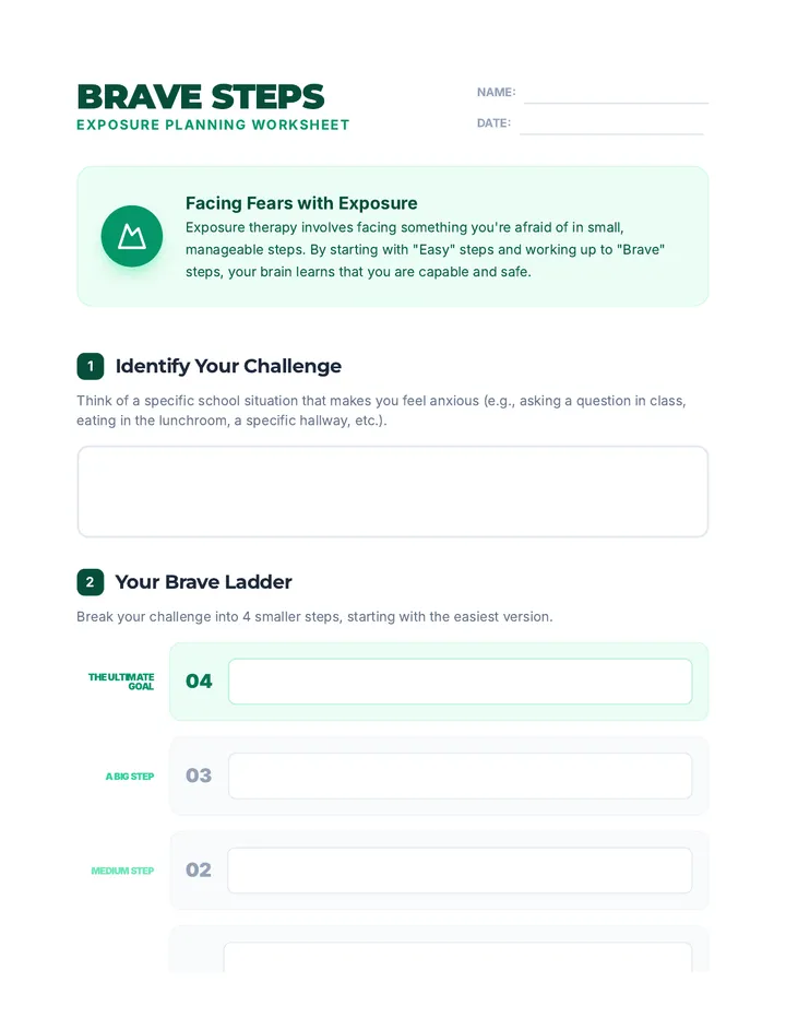 Exposure Activity Worksheet