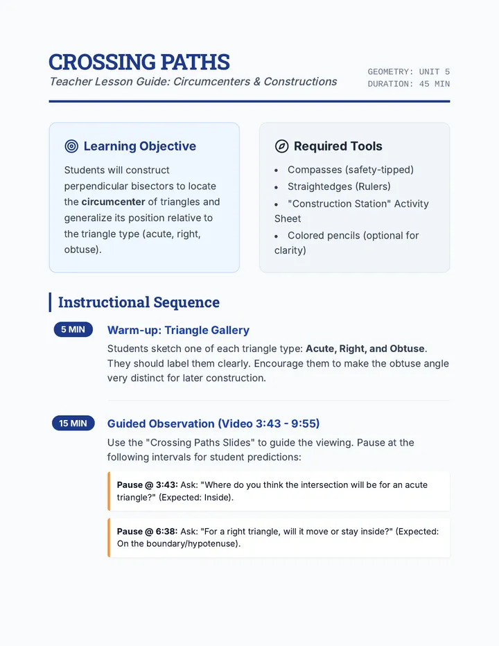 Crossing Paths Teacher Guide