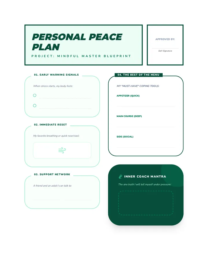 Peace Plans Blueprint Worksheet