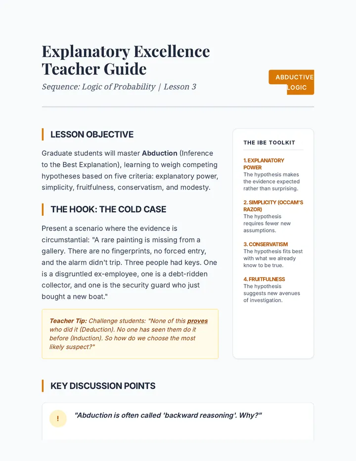 Explanatory Excellence Teacher Guide