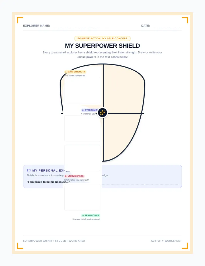 Superpower Shield Worksheet