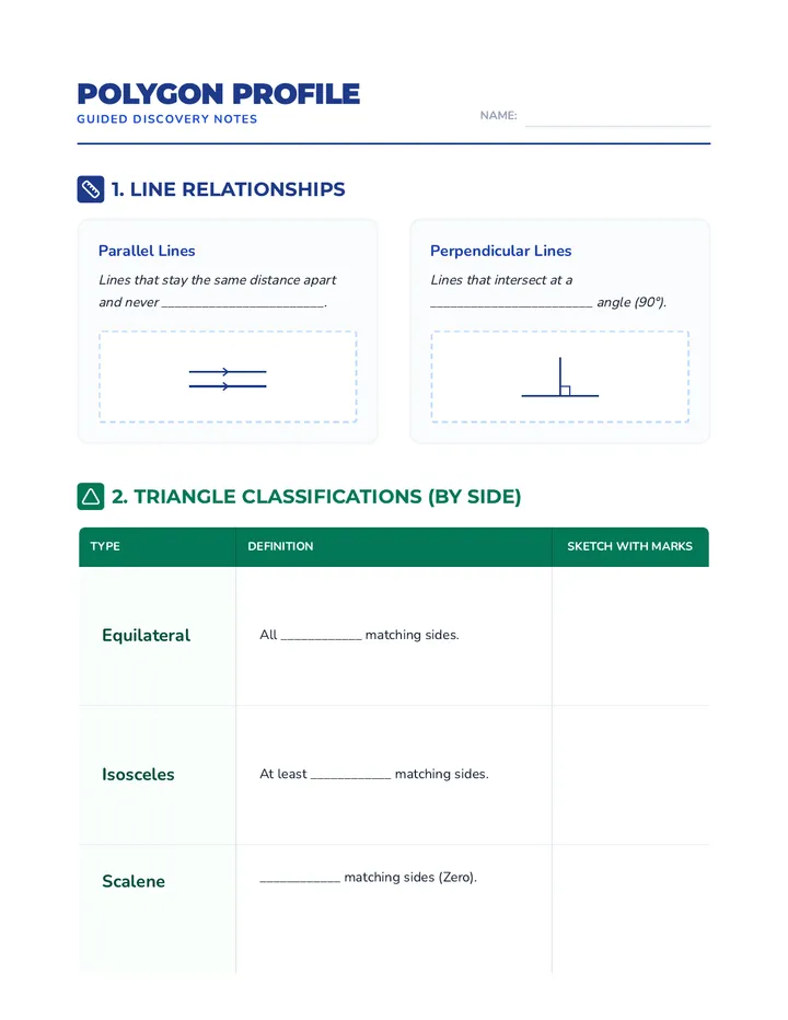 Geometry Blueprint Worksheet