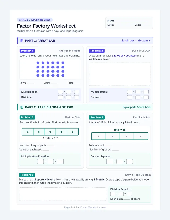 Factor Factory Worksheet