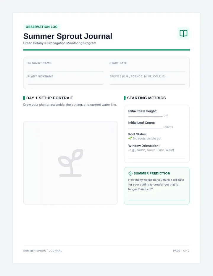 Summer Sprout Journal