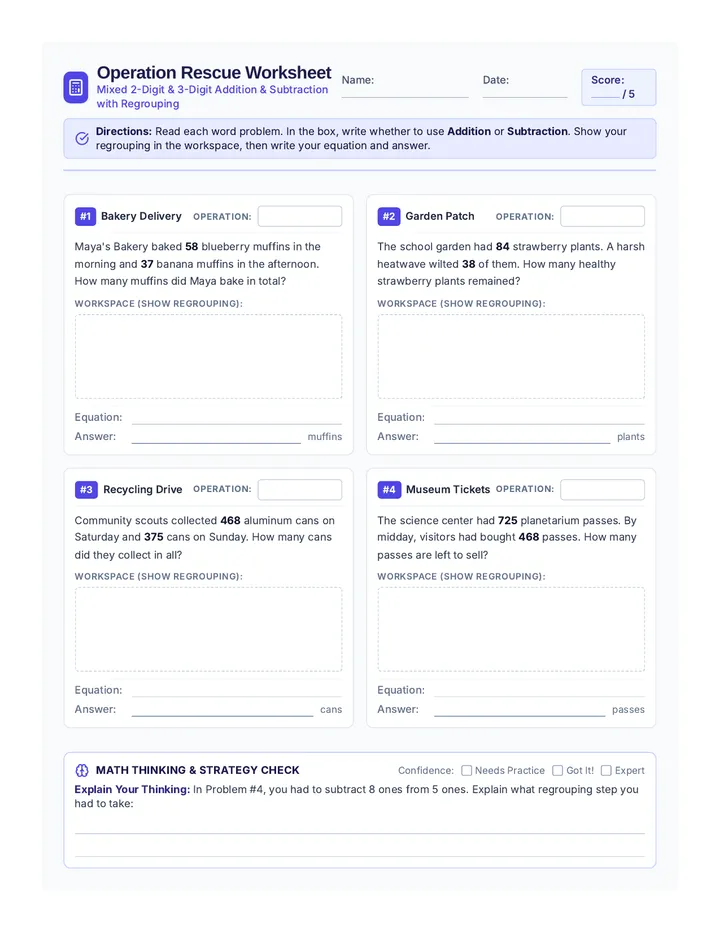 Operation Rescue Worksheet