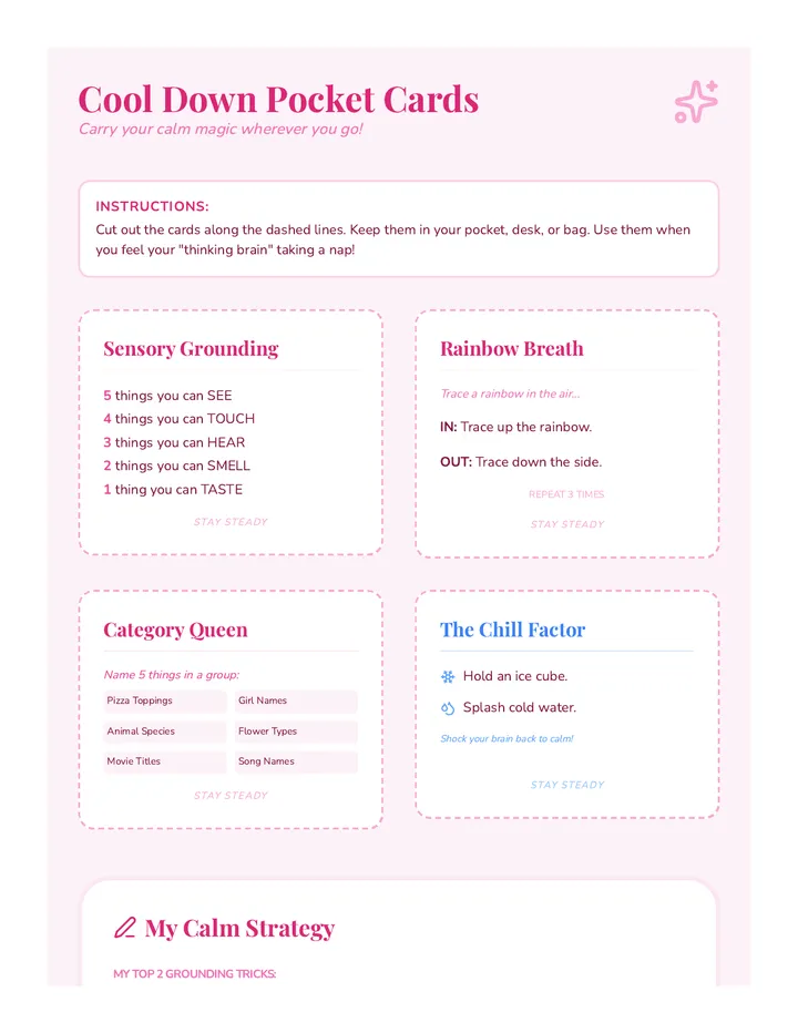Cool Down Pocket Cards