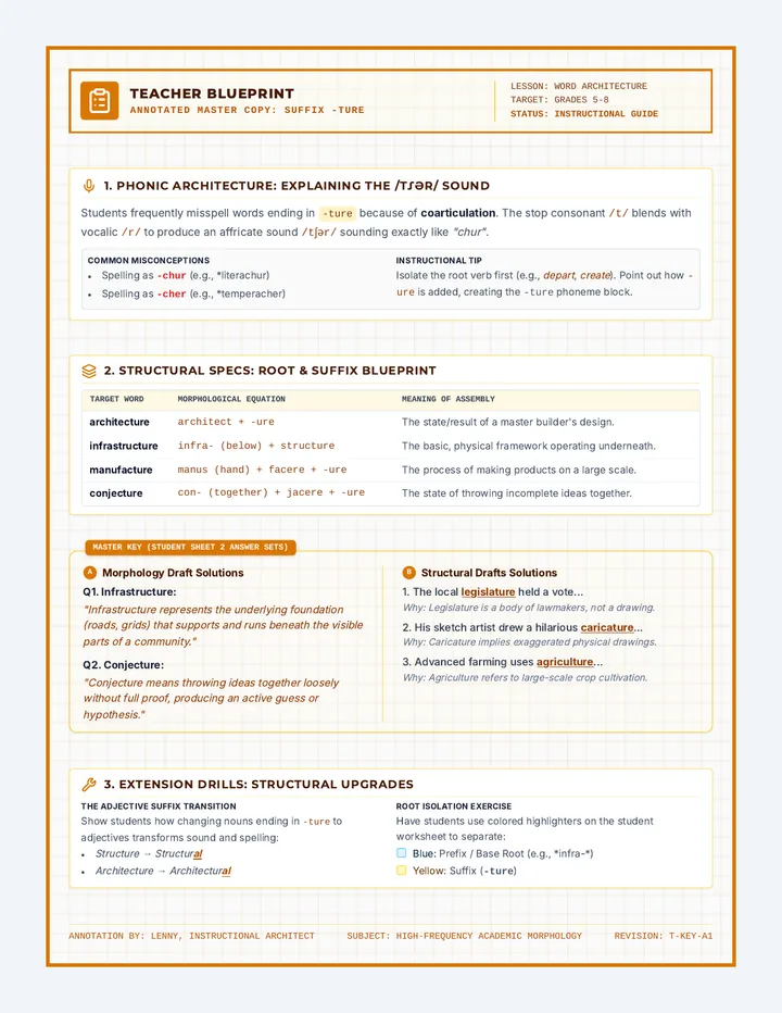 Word Architecture Teacher Guide page 1