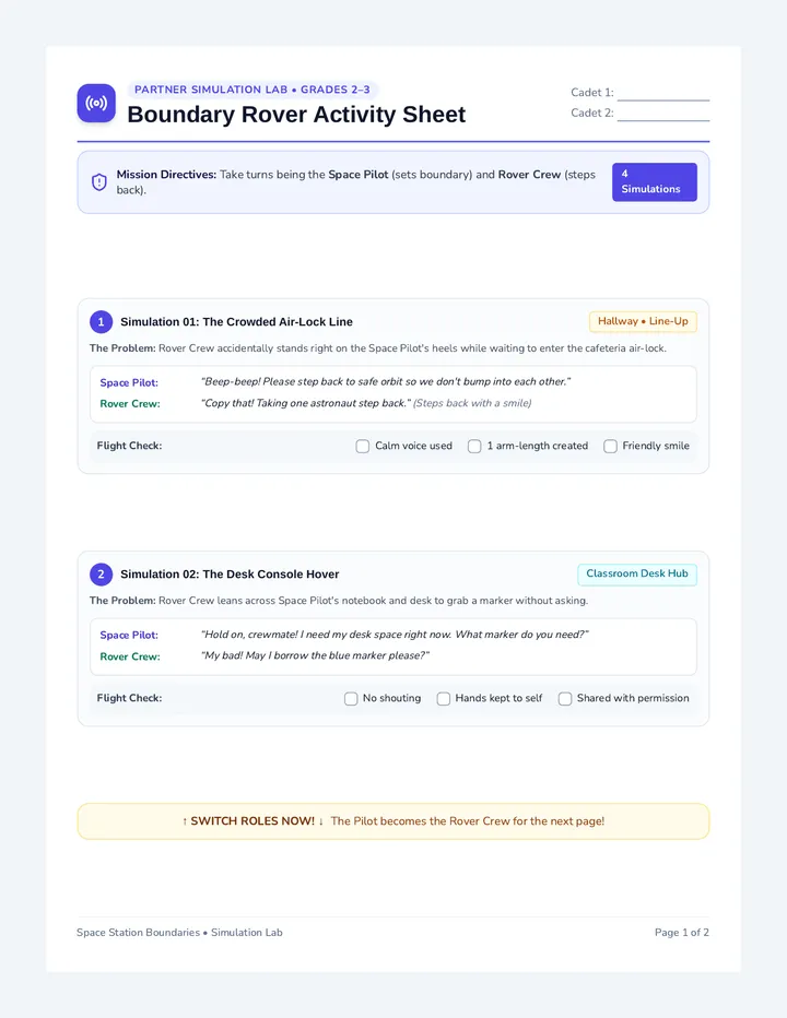 Boundary Rover Activity Sheet