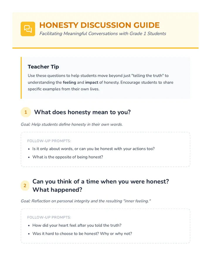 Honesty Discussion Guide