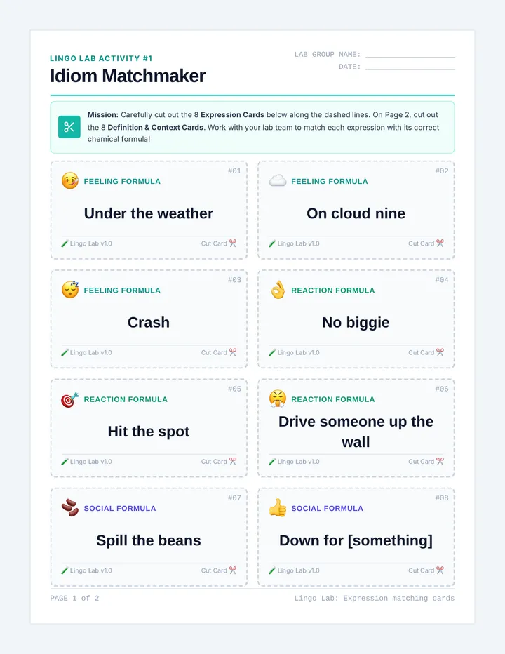 Idiom Matchmaker Activity
