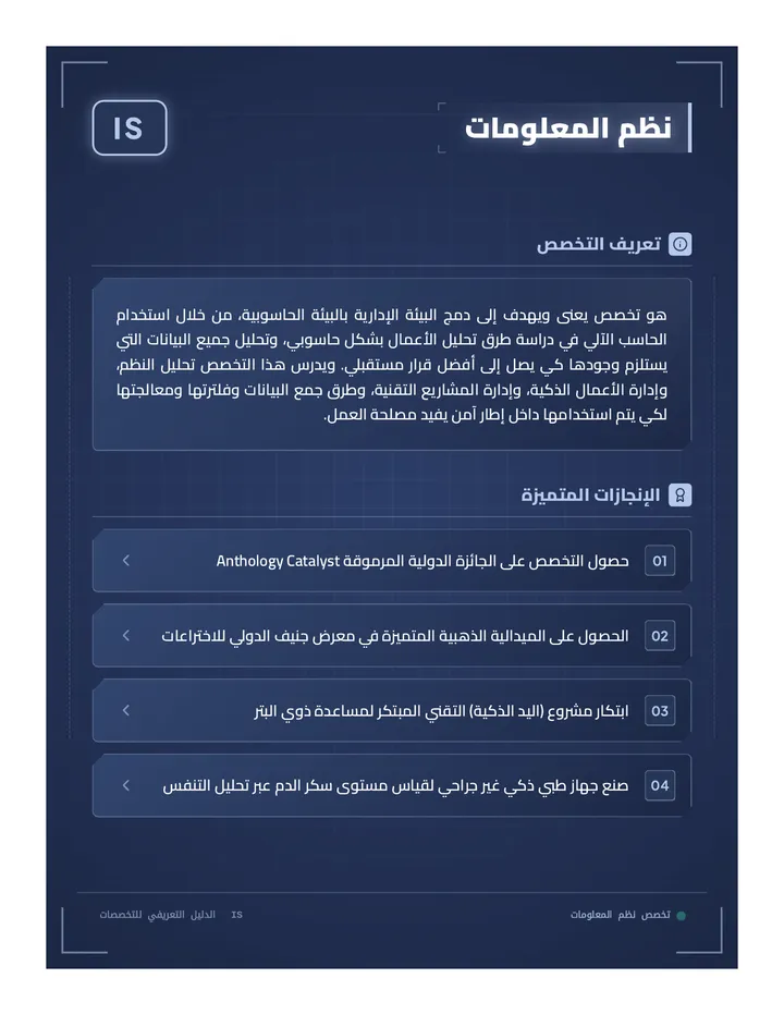 تعريف تخصص نظم المعلومات