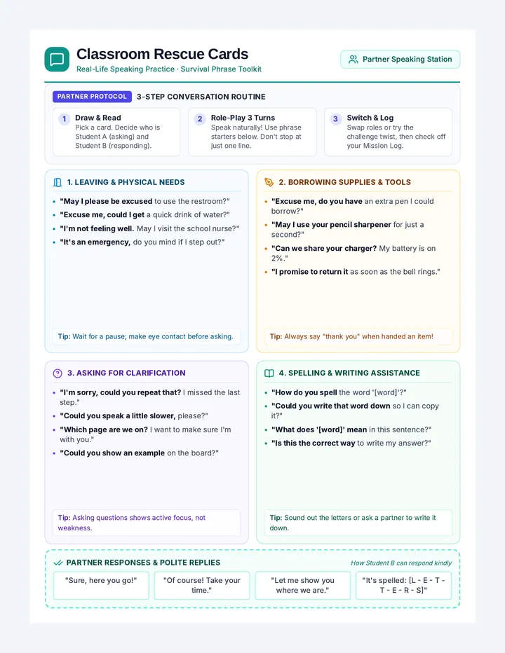 French Conversation Practice Activity