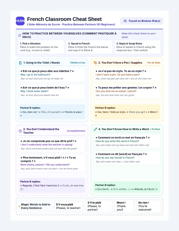 French Conversation Practice Activity